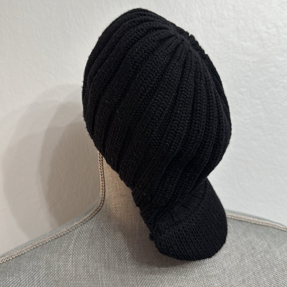 Juicy Couture Women’s 100% Wool Black Knit Beanie Cap Hat One Size New